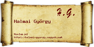 Halmai György névjegykártya